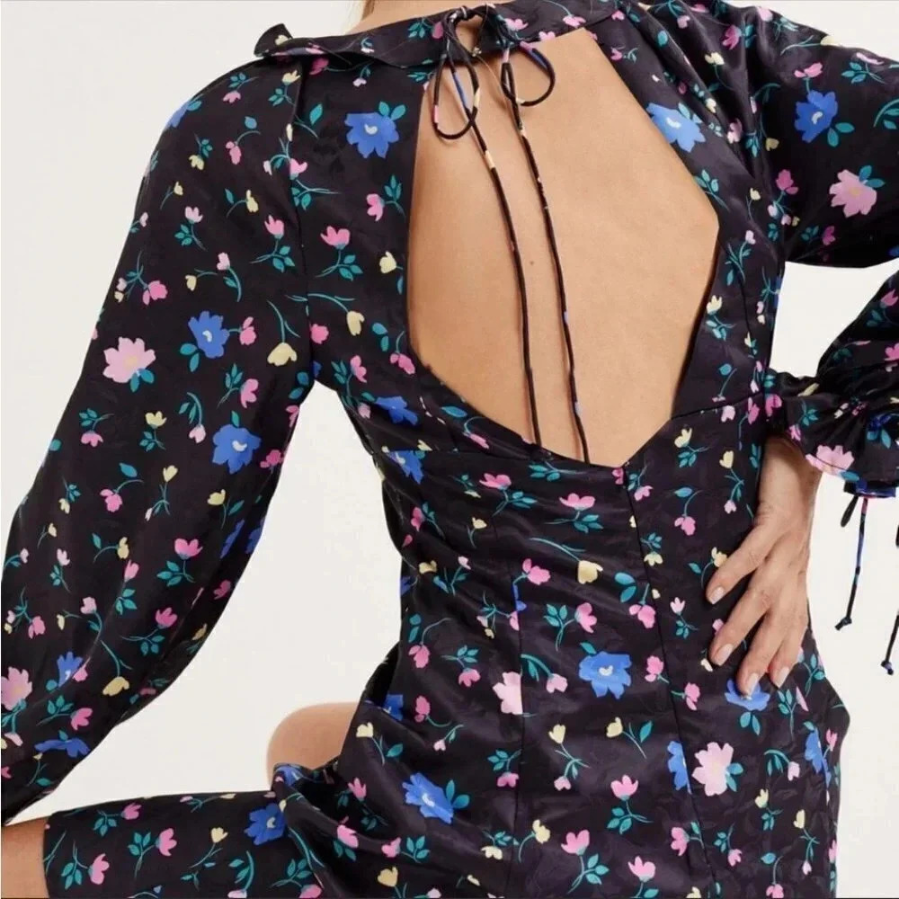 For Love & Lemons Lexy Long Sleeve Floral Cutout Mini Dress Size Sm NWT - Picture 16 of 16